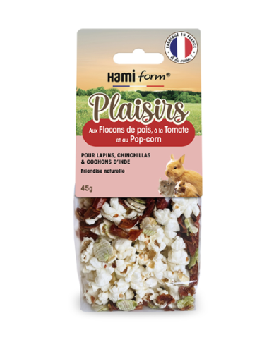 PLAISIRS AUX FLOCON DE POIS À LA TOMATE ET AU POP CORN