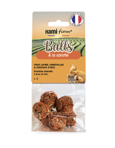 BALLS À LA CAROTTE LAPINS, CHINCILLAS ET COCHON D'INDE