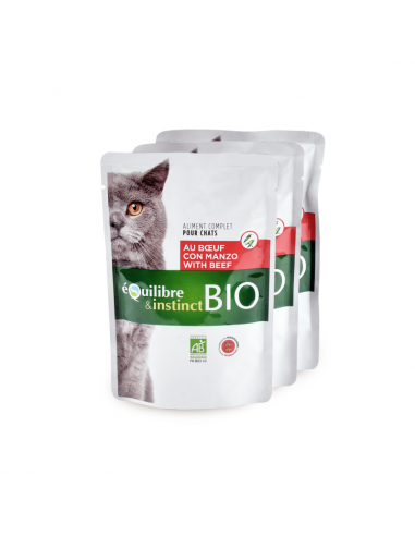 EMINCÉS BIO AU BOEUF FR-BIO-10 POUR CHAT 100G