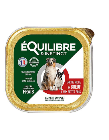 Chien - Terrine bœuf, petits pois - Equilibre & Instinct - 300 g