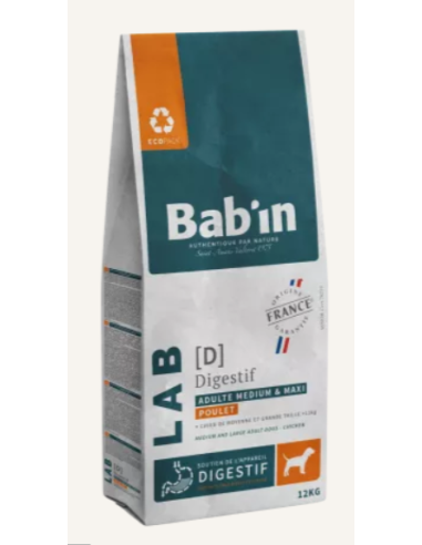 Croquettes chien BAB'IN LAB  digestif adulte mini 2 kg