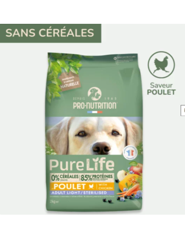 Pure Life Chien Adult Light Sterilised Poulet