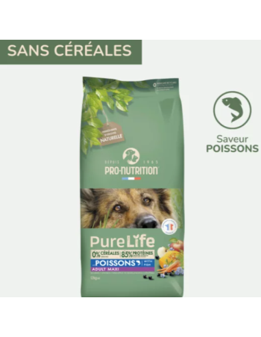 PURE LIFE CHIEN ADULT MAXI 12KG AU POISSON