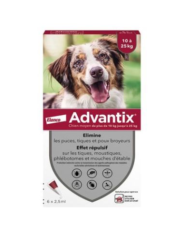 ADVANTIX ANTIPARASITE CHIEN DE 10 KG à 25 KG