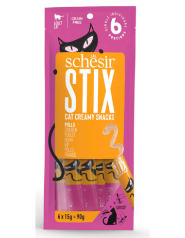 SCREAMY SNACK CREME POUR CHAT SCHESIR 6X15 GR -3 goûts au choix